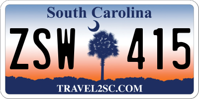 SC license plate ZSW415