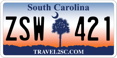SC license plate ZSW421