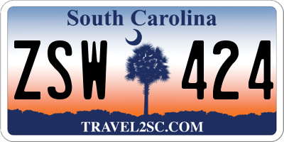 SC license plate ZSW424