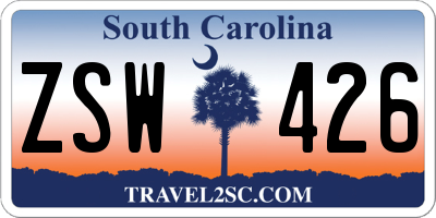 SC license plate ZSW426