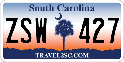 SC license plate ZSW427