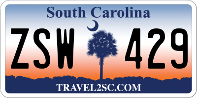 SC license plate ZSW429