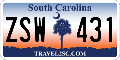 SC license plate ZSW431