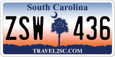SC license plate ZSW436
