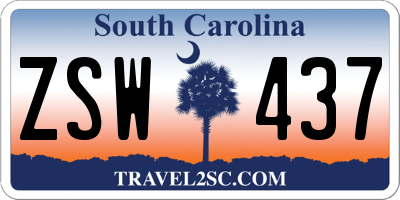 SC license plate ZSW437
