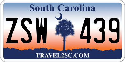SC license plate ZSW439