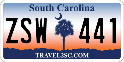 SC license plate ZSW441