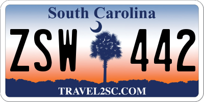 SC license plate ZSW442