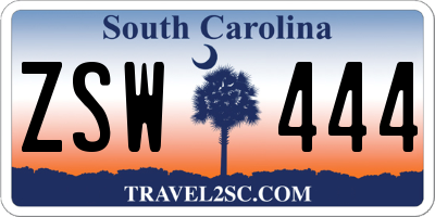 SC license plate ZSW444