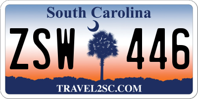 SC license plate ZSW446
