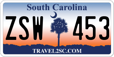 SC license plate ZSW453
