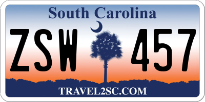 SC license plate ZSW457