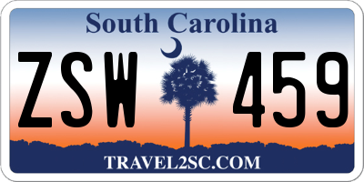 SC license plate ZSW459