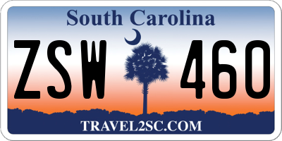 SC license plate ZSW460