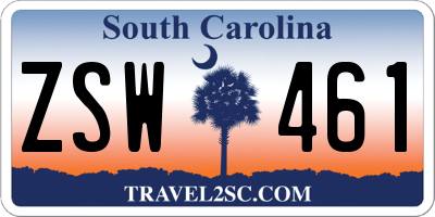 SC license plate ZSW461