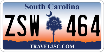 SC license plate ZSW464