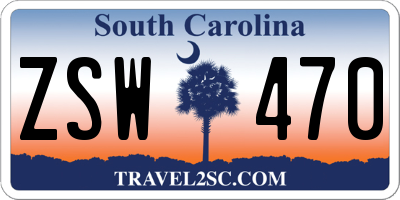 SC license plate ZSW470