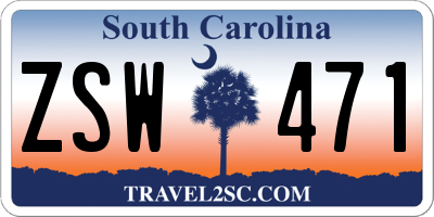 SC license plate ZSW471