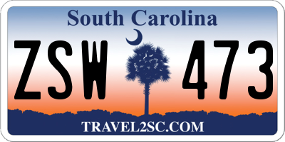 SC license plate ZSW473