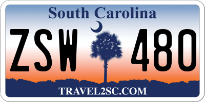 SC license plate ZSW480
