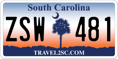 SC license plate ZSW481