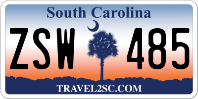 SC license plate ZSW485