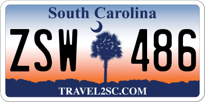 SC license plate ZSW486