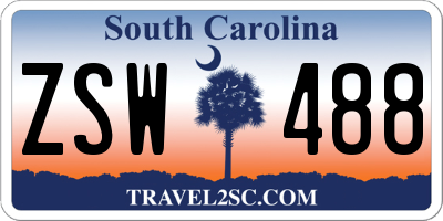 SC license plate ZSW488