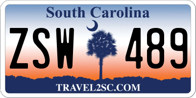 SC license plate ZSW489