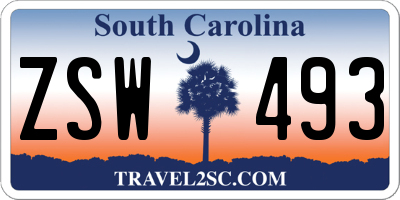 SC license plate ZSW493