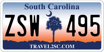 SC license plate ZSW495