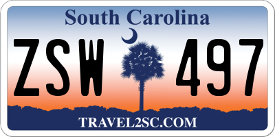 SC license plate ZSW497