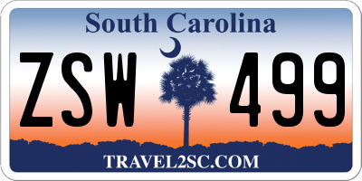 SC license plate ZSW499