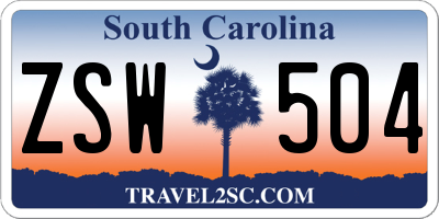 SC license plate ZSW504