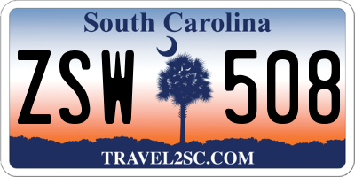 SC license plate ZSW508