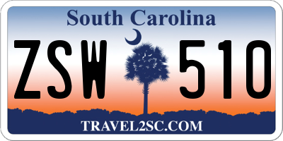 SC license plate ZSW510
