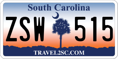 SC license plate ZSW515