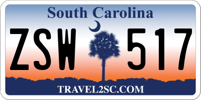 SC license plate ZSW517