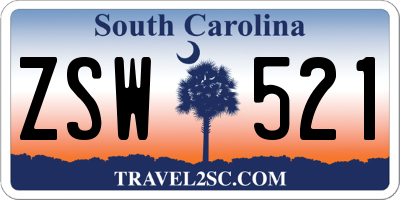 SC license plate ZSW521