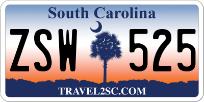 SC license plate ZSW525