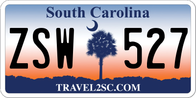 SC license plate ZSW527