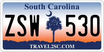 SC license plate ZSW530
