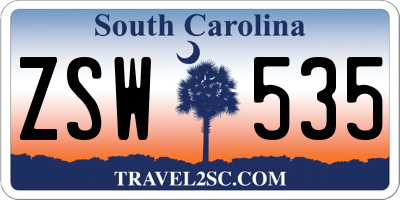 SC license plate ZSW535