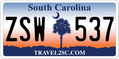 SC license plate ZSW537