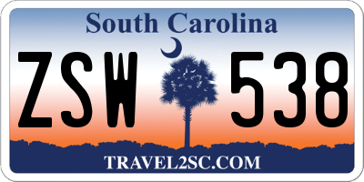 SC license plate ZSW538