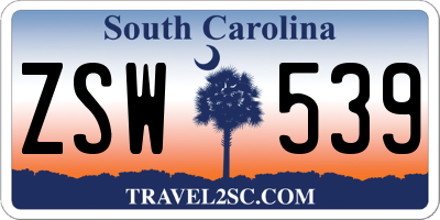 SC license plate ZSW539
