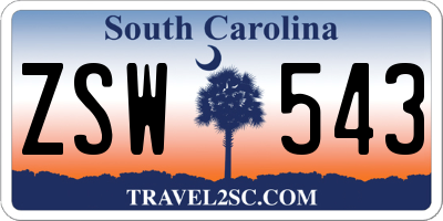 SC license plate ZSW543