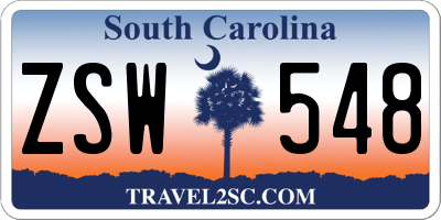 SC license plate ZSW548