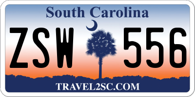 SC license plate ZSW556