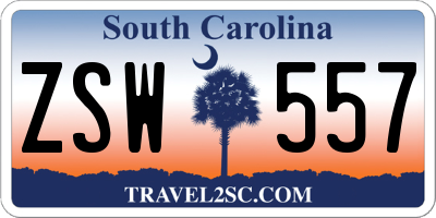 SC license plate ZSW557